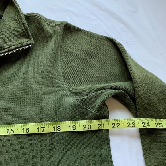 Eddie Bauer Sweater Mens Small Green 1/4 Zip Mock Pullover Long Sleeve Outdoor - Picture 10 of 12